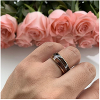 Fashion Rose Gold Arrow Wood Grain Ring Trend Men's New Ring