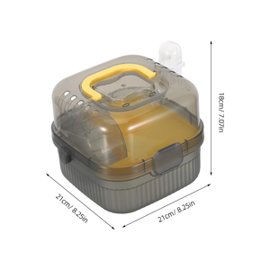 Cage à hamster multifonctionnelle transparente noire pour l'extérieur, portable et sur roulettes - Product Image 2
