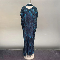 Robe longue décontractée imprimée, motif floral, strass, grande taille, taille haute, col rond, antistatique, style africain transfrontalier