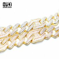 Pendentif Moissanite Personnalisé en Or Rose 18K, Chaîne Cubaine VVS Iced Out, Bijoux Hip Hop Personnalisés pour Fête