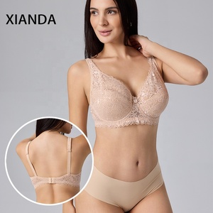 Reggiseno XIANDA OEM ODM Personalizzato da <span class=keywords><strong>Donna</strong></span>, Traspirante con Fiocco, Pizzo Floreale, Chiusura Posteriore, Taglie Forti, Regolabile, Push-Up con Ferretto - Product Image 2