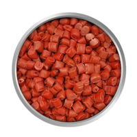Granulés de plastique HDPE recyclé de haute qualité, couleur rouge, qualité film pour soufflage, industrie chimique, Plastmax, sac PP de 25 kg