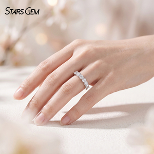 Bague éternité à sept pierres Starsgem S925, diamant de laboratoire de forme ronde de 3,2 mm - Product Image 4