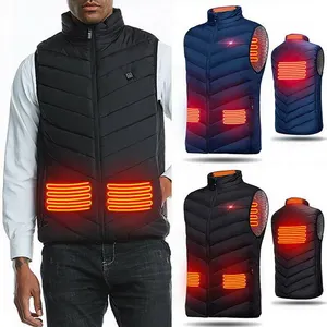 Жилет с подогревом для мужчин и женщин, легкая Регулируемая зимняя спортивная куртка с электроподогревом и USB разъемом, без аккумулятора