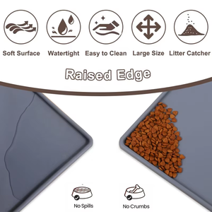 Tappetino per cani Anti Overflow con bordi per cibo e acqua tappetino per alimenti e acqua tappetino per l'alimentazione del cane antiscivolo - Product Image 2