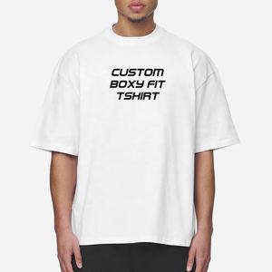 Cuello redondo Unisex ropa de calle de alta calidad de lujo personalizado estampado gráfico recortado de gran tamaño hombres suave Boxy Fit 100% camisetas de algodón - Product Image 1