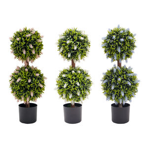 PZ-1-237 Home Garden Decor Lifelike Faked Mixed Rose Floral Planta Em Vaso Branco <span class=keywords><strong>Topiary</strong></span> Flor Artificial Árvore De Bola - Product Image 3