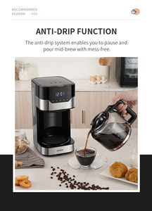 Caffettiera French Press a Goccia per Espresso, 12 Tazze, con Funzione Pausa e Mantenimento Calore, Macchina da Caffè Personale - Product Image 5