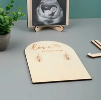 Cadre photo à ultrasons en bois poli mignon pour cadeau de grossesse de naissance de bébé pour décor de chambre d'enfants pour la célébration d'anniversaire de bricolage