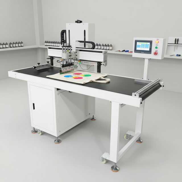 Flat Screen Printing Machine Automatic Single Color for Various Bags T Shirts Paperboard Polyester
