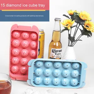 Cross Border 15-Hole Silicone <span class=keywords><strong>Mini</strong></span> <span class=keywords><strong>Ice</strong></span> <span class=keywords><strong>Cube</strong></span> Mold Fácil Demold Household Esférico Molde De Plástico para Ferramenta de Sorvete Sustentável - Product Image 2