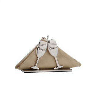Porte-serviettes en métal design verre à champagne, texture moulée, pour cuisine et salle à manger, commande en gros - Product Image 1