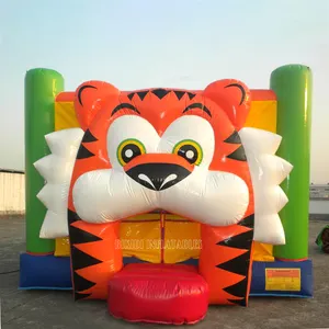 Cute inflatable animal bouncer, tiger jumping moon bouncer B1166