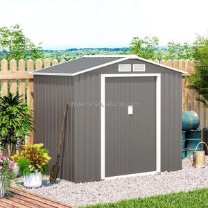 Sala de herramientas de almacenamiento de jardín al aire libre 8*10 pies casa móvil prefabricada garaje gazebos techo de metal de aluminio al aire libre poste cobertizo de Granero - Product Image 6