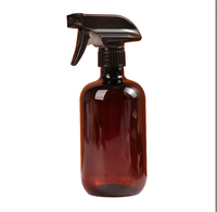 Bouteilles en plastique PET ambrées personnalisées pour spray de nettoyage d'ambiance avec logo, vente en gros, bouteilles en plastique transparentes jetables de 500 ml avec pulvérisateur