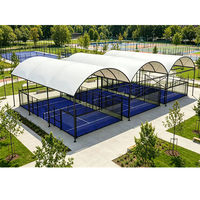 Couverture de terrain de padel extérieur durable, structure en acier, design de toit personnalisé, tente de terrain de paddle-tennis, prix d'usine