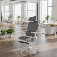 Chaise de bureau ergonomique exécutive moderne avec accoudoirs 4D, dossier en mesh et repose-pieds réglable en hauteur, nouvelle conception, pour le bureau à domicile