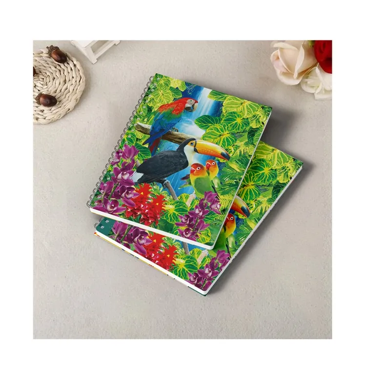 Hot Sale Custom A5 Cute Notebook Tropical Bird Exquisite Printing Notebook