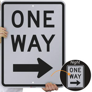 Señal Reflectante de Alta Intensidad SmartSign, Leyenda de Una Vía con Flecha Derecha, Proveedor de Señales de Tráfico con Certificación ISO - Product Image 3