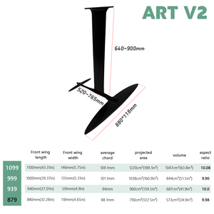 High Quality Carbon Hydrofoil Axis ART V2 939/879/999/819 Front Wing Surge Equipment for Ocean Watersurfing ART V2 939 High Qual - Product Image 3