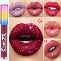 CmaaDU Rouge à lèvres brillant métallique effet diamant, maquillage des lèvres irisé nacré scintillant