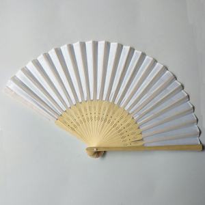 Ventilador de mano plegable con impresión personalizada, 21cm, tela de bambú, regalo de boda, ventilador Rave, ventilador de mano decorativo en blanco - Product Image 1