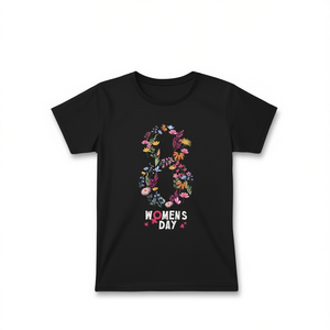 T-Shirt da Donna Comfort Colors, Manica Corta, Stampa Floreale, Girocollo, Vestibilità Regolare, 100% Cotone, Maglietta per la Giornata Internazionale della Donna - Product Image 1