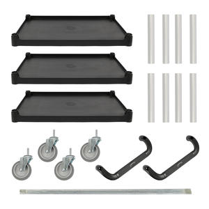 Petit ou grand chariot noir avec trois étagères pour restaurants hôtels et chariot de bus - Product Image 3