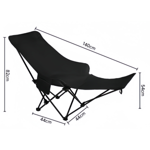 Chaise Lune Légère Pliable pour Camping et Plage avec Repose-Pieds et Oreiller de Voyage au Design Moderne pour Utilisation en Extérieur - Product Image 1