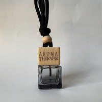 Diffuseur de parfum pour voiture, nouveau modèle, 8 ml, carré, en verre noir, avec couvercle en bois, pour usage domestique
