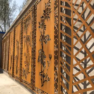 Metal corten çelik ekran heykel açık metal bölücü corten çelik büyük açık bahçe ekranı