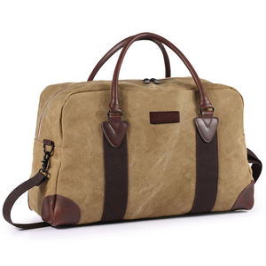 Sac de voyage week-end en toile vintage léger personnalisé pour homme, grande capacité, pliable, marque privée, unisexe, voyage d'affaires, fermeture éclair - Product Image 1