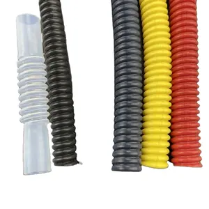 Ptfe Corrugated Hose For Food Liquid Transfer High Corrosion Resistance PTFE Corrugated Pipe Water Hose Plastic Tubing