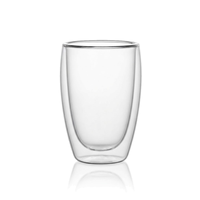 Tasse à café en verre à double paroi 350 ml / 11,96 oz, gobelet isotherme en borosilicate pour latte glacé, cold brew, barista à domicile