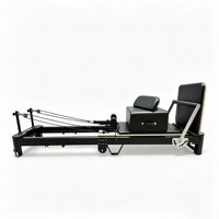 MZMM Reformer de Pilates pliable en aluminium, design compact, barre de repose-pieds réglable sur 6 niveaux, couleur personnalisable, pour la santé