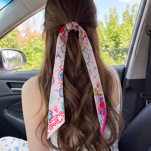 Pañuelos pequeños de poliéster al por mayor, cintas largas, diademas multifuncionales versátiles para primavera, twillies, lazos para bolsos, accesorios - Product Image 2