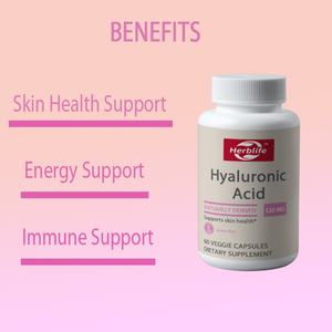 OEM/ODM Vente chaude Acide hyaluronique 120 mg, Complément alimentaire, Soutien à la santé de la peau, 60 capsules végétales, jusqu'à 30 jours de provision - Product Image 3