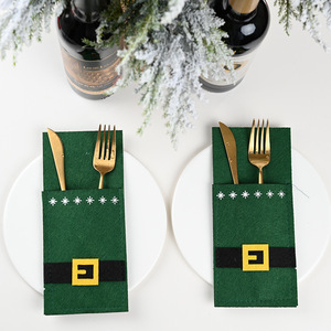 Christmas Cutlery Fork Knife Cutlery Holder <strong>Bag</strong> <strong>Xmas</strong> Tableware Storage <strong>Bag</strong> for Dinner Table Decor