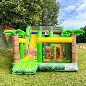 Castillo inflable gigante para niños con tobogán de jungla, casa de brinco inflable para exteriores. - Product Image 1