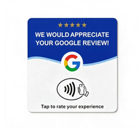 Porte-cartes NFC transparent en acrylique de 12 cm pour la collecte d'avis Google, compatible avec les lecteurs RFID ISO14443A 1356 MHz