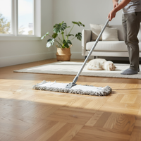 Mopa Giratoria Gizmop de 50 cm con Mango, Tela de Microfibra, Autoescurrible, Duradera y Sostenible para Suelos de Parqué - Funda para Mopa de Uso en Seco