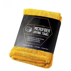 Toalla de microfibra XXL amarilla para limpieza y secado de coches, ideal para el cuidado y detallado automotriz. - Product Image 1