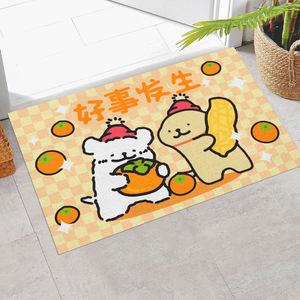 Tapis de porte créatif à motif de dessin animé, rectangulaire, antidérapant, en matériau brossé, pour l'entrée de la maison, lavable en machine, motif original - Product Image 2