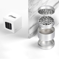 Excellente qualité 55MM 4 couches d'aluminium accessoires pour fumeurs pas de quantité minimale de commande vente en gros Logo personnalisé métal moulin à épices tabac herbe broyeur
