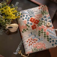Agenda Personalizada con Bordado, Tamaños B5, A4, A5, A6, en Cuero PU, Tela de Lino, Diseño Floral para Mujer, Organizador con 6 Anillas