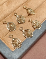 Charmes pendentifs multi-styles en or massif 18 carats AU750, cœur, papillon, fleur, boule, charmes détachables pour collier DIY pour femmes