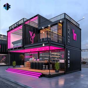 Customized moderno isolato e insonorizzato posti a sedere all'aperto Coffee Shop struttura in acciaio prefabbricata <span class=keywords><strong>casa</strong></span> contenitore - Product Image 1