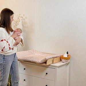 Housse de matelas à langer pour bébé en éponge compressée sur mesure, tissu en crêpe de coton pur, respirant, doux, pour nouveau-né - Product Image 3