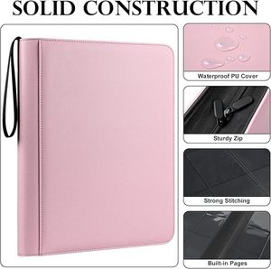 Nouvel Album de Rangement pour Cartes en Cuir PU, Personnalisé, de Style Premium, avec 9 Poches à Fermeture Éclair, pour Collection de Cartes de Jeu à Domicile - Product Image 1