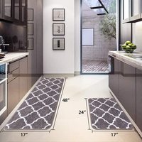 Ensemble de tapis de cuisine/salle de bain antidérapants en PVC CR 2 pièces, tapis de sol et tapis de couloir doux pour la cuisine